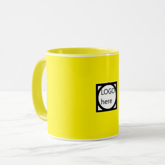 Werbe-Zweifarben-Kaffee, braune Tasse (Vorderseite Links)
