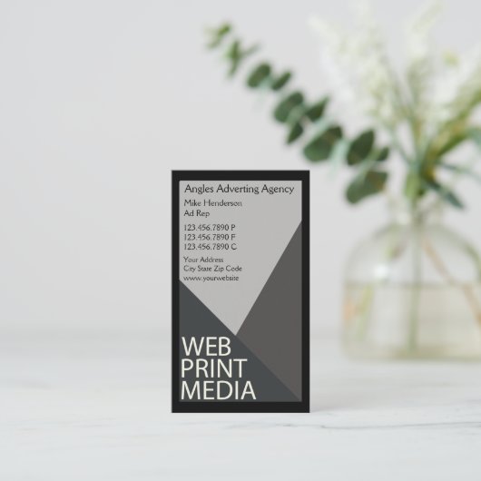 Werbeagentur Visitenkarte (Stehend Vorderseite)