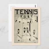Werbeaktion 1920: Vintage Tennisfrauen Postkarte (Vorne/Hinten)