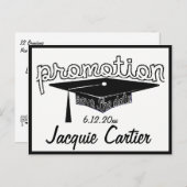 Werbeaktion Abschluss Typografie Hat Save the Date Postkarte (Vorne/Hinten)