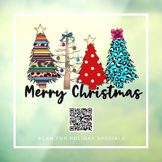 *~* Werbeaktion AP20 Weihnachtsbaum Leopard QR Fensteraufkleber (Blatt 3)