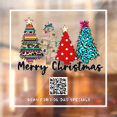 *~* Werbeaktion AP20 Weihnachtsbaum Leopard QR Fensteraufkleber (Blatt 2)
