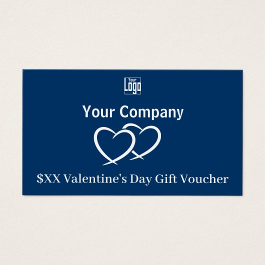 Werbeaktion Blauer Valentinstag Gutscheinkarte (Vorderseite)