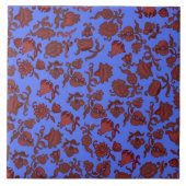 Werbeaktion Blume Bohemisch Chic Floral Boho Blue Fliese (Vorderseite)