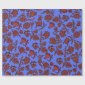 Werbeaktion Blume Bohemisch Chic Floral Boho Blue Geschenkpapier (Flach)