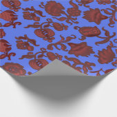 Werbeaktion Blume Bohemisch Chic Floral Boho Blue Geschenkpapier (Ecke)
