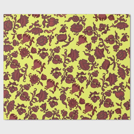 Werbeaktion Blume Bohemisch Chic Floral Boho Gelb Geschenkpapier (Flach)