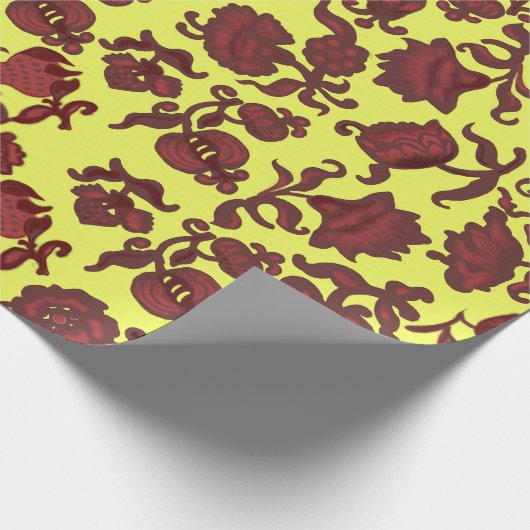 Werbeaktion Blume Bohemisch Chic Floral Boho Gelb Geschenkpapier (Ecke)