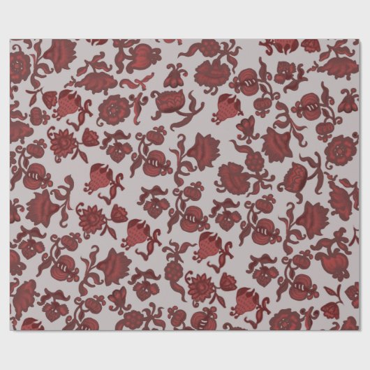 Werbeaktion Blume Bohemisch Chic Floral Boho Grau Geschenkpapier (Flach)