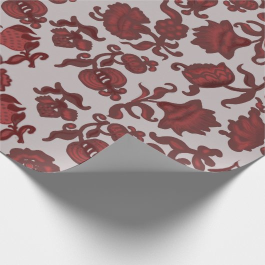 Werbeaktion Blume Bohemisch Chic Floral Boho Grau Geschenkpapier (Ecke)