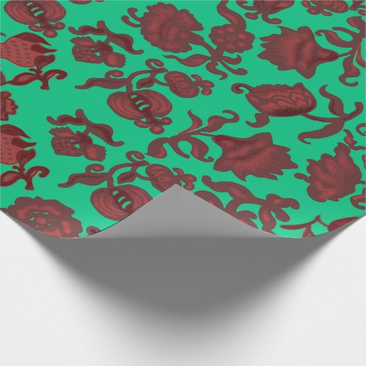 Werbeaktion Blume Bohemisch Chic Floral Boho Green Geschenkpapier (Ecke)