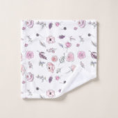 Werbeaktion Bohemisch Chic Floral Boho Girl Pink Badhandtuch Set (Waschlappen)