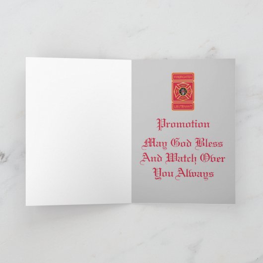 Werbeaktion des Lieutenant Firefighter Karte (Innenseite)