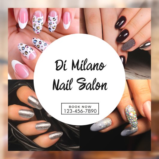 Werbeaktion des schlichten Nagelstudios Fensteraufkleber (Blatt 2)