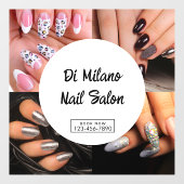 Werbeaktion des schlichten Nagelstudios Fensteraufkleber (Blatt)