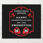 Werbeaktion des Strafvollzugsbeamten Alkoholflaschenetikett (Einzelnes Label)