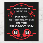 Werbeaktion des Strafvollzugsbeamten Weinetikett (Einzelnes Label)