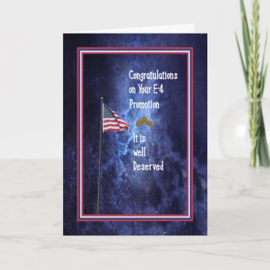 Werbeaktion eines E-4 Blue mit Flagge Karte (Vorderseite)