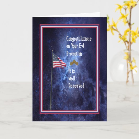 Werbeaktion eines E-4 Blue mit Flagge Karte (Gelbe Blume)