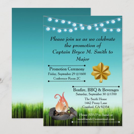 Werbeaktion Feier Einladung (Vorne/Hinten)