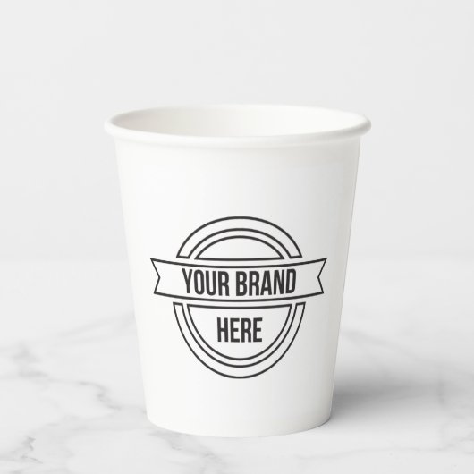 Werbeaktion für berufliche Firmenlogos Pappbecher (Rückseite)