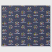 Werbeaktion für blaue Geschäftslogos und Firmennam Geschenkpapier (Flach)