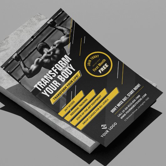 Werbeaktion für das Gymnastik-Foto Black & Yellow- Flyer