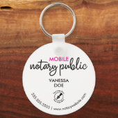 Werbeaktion für das Logo "Black & White Notary QR Schlüsselanhänger (Vorderseite)