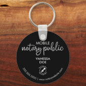 Werbeaktion für das Logo "Black & White Notary QR Schlüsselanhänger (Vorderseite)