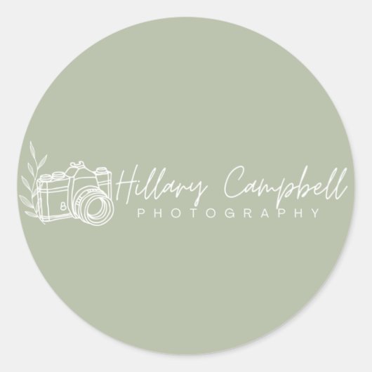 Werbeaktion für das Logo "Green Simple Business" Runder Aufkleber (Vorderseite)