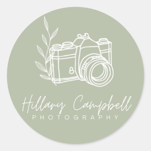 Werbeaktion für das Logo "Green Simple Fotografy" Runder Aufkleber (Vorderseite)
