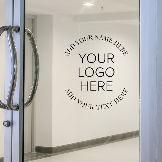 Werbeaktion für das Logo von Unternehmen Fensteraufkleber