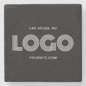 Werbeaktion für das rechteckige, schwarz-weiße Log Steinuntersetzer (Vorderseite)