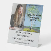 Werbeaktion für das Signieren von Fotos für den Bu Sockelschild (Vorderseite)