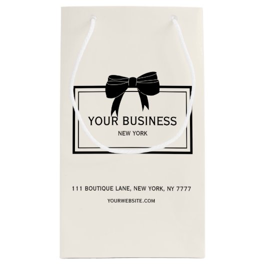 Werbeaktion für den benutzerdefinierten Black Bow- Kleine Geschenktüte (Rückseite)