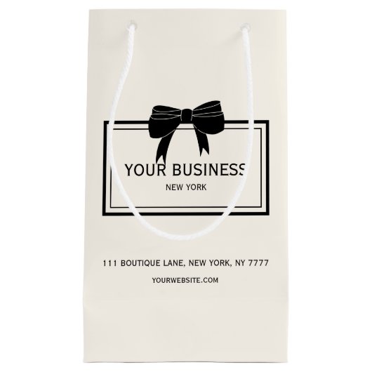 Werbeaktion für den benutzerdefinierten Black Bow- Kleine Geschenktüte (Vorderseite)