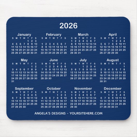 Werbeaktion für den blauen und weißen Kalender der Mousepad (Vorne)