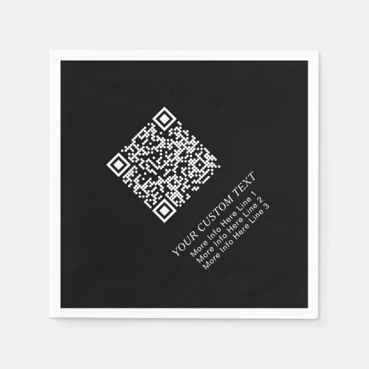 Werbeaktion für den einfachen QR-Code für schwarze Serviette (Vorderseite)