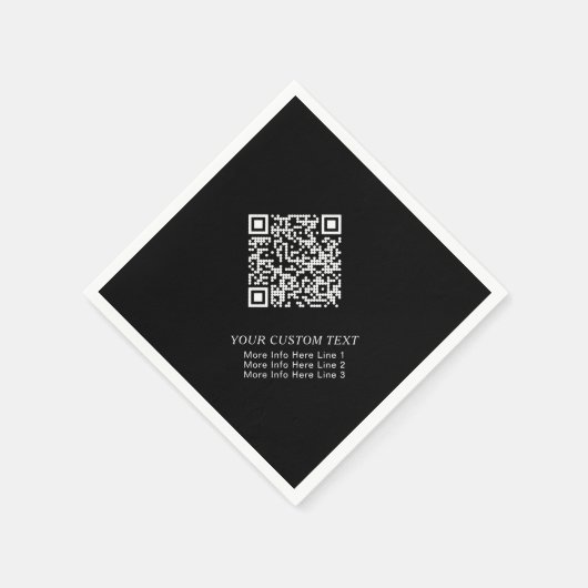 Werbeaktion für den einfachen QR-Code für schwarze Serviette (Ecke)