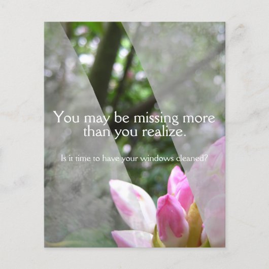 Werbeaktion für die Fensterreinigung 4x5 Karte (Vorne)
