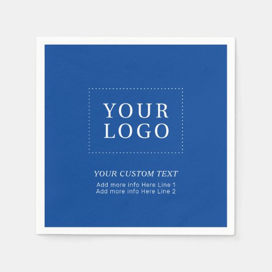 Werbeaktion für einfache Blue Custom Business-Logo Serviette (Vorderseite)