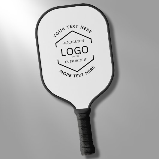 Werbeaktion für einfache Logos für schwarzen Text Pickleball Schläger