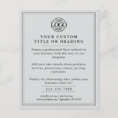 Werbeaktion für elegante, hellgraue Firmenlogos Flyer (Hinten)