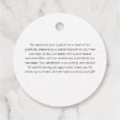 Werbeaktion für Firmenkundenspezifische Logos Geschenkanhänger (Rückseite)