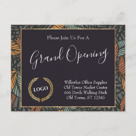 Werbeaktion für Firmenlogos Blätter Gold Postkarte