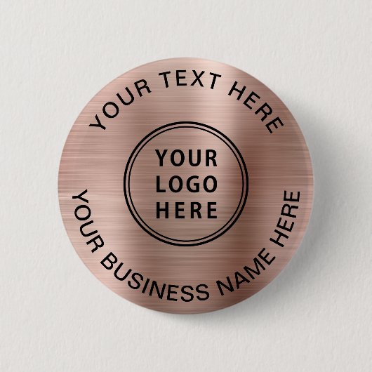 Werbeaktion für Firmenlogos Rose Gold Button (Vorderseite)