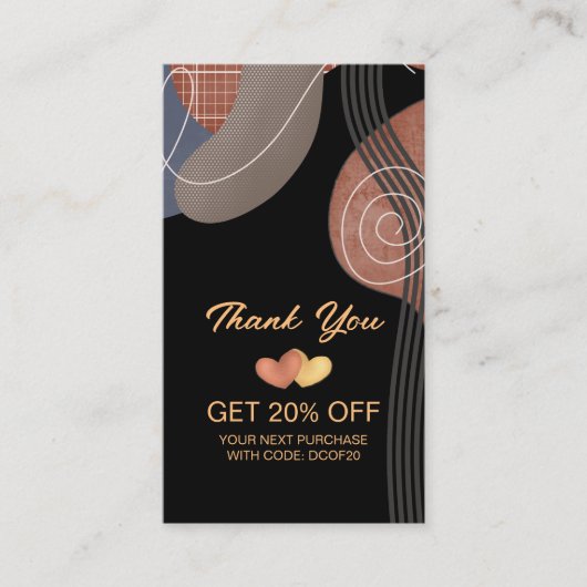 Werbeaktion für Firmenlogos Vielen Dank Rabattkarte (Vorderseite)