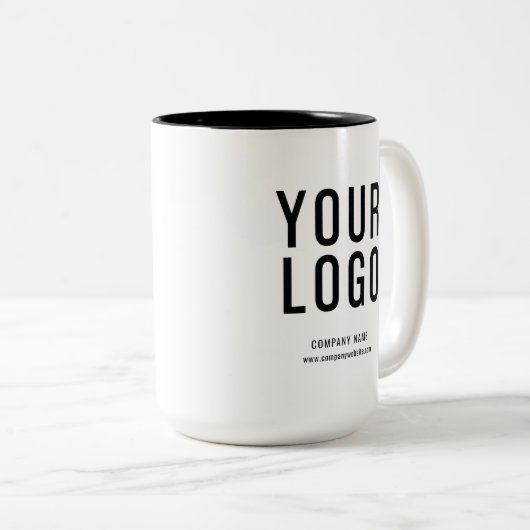 Werbeaktion für Firmenlogos Zweifarbige Tasse (VorderseiteRechts)