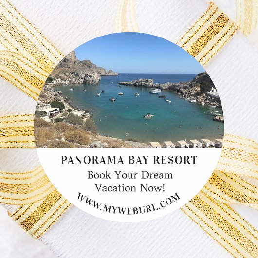 Werbeaktion für Foto-Reisevermietung Runder Aufkleber