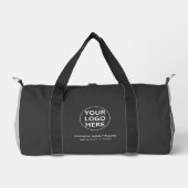 Werbeaktion für graue Firmenlogos Duffle Bag (Vorderseite)